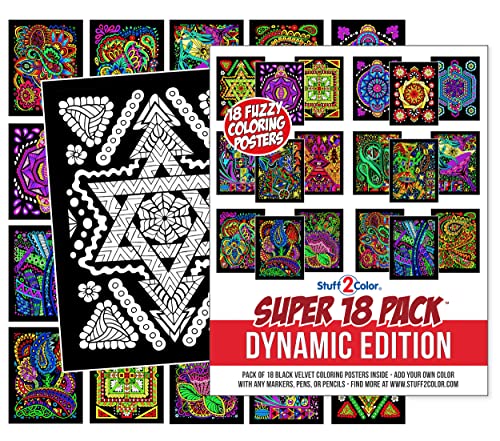 Stuff2Color Super Pack von 18 Fuzzy Velvet 8 X 10 Zoll Coloring Poster (dynamische Edition) von Stuff2Color