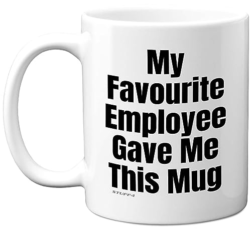 Lustige Geburtstagstasse für Manager Boss – My Favourite Employee – witziges Geschenk für den Chef von Kollegen, Scherzabschiedsgeschenke, Weihnachten, Wichteln, 325 ml, Keramik, spülmaschinenfest, von Stuff4