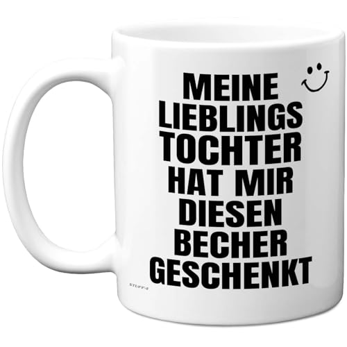 Meine Lieblings Tochter Tasse Papa Mama Geschenk – Lustige Geburtstagsgeschenke für Papa Mama, Geschenkidee – 11oz Kaffeetasse Keramik, Spülmaschinenfest, Geschenk von Tochter von Stuff4