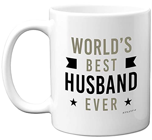 Tasse Aufschrift Worlds Best Husband Ever Geschenk Ehemann von der Frau besondere ihn Geburtstag Weihnachten Hochzeitstag Geschenke Ehemann 313 ml Keramik spülmaschinenfest mikrowellengeeignet von Stuff4