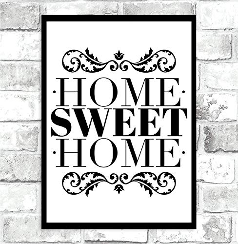Home Sweet Home Schönes motivierendes Zitat Poster Flur Wandkunst Heimdekoration – Größe A1 – 594 x 841 mm von Stukk