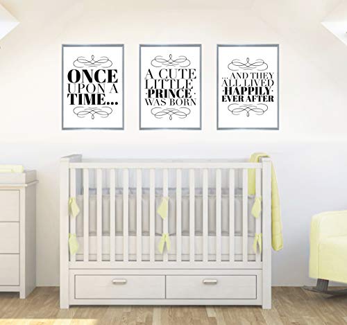 Once Upon A Time Set mit 3 Zitaten Baby Jungen Kinderzimmer Dekor Wandkunst Poster Druck - Größe A1 - 594 x 841 mm von Stukk