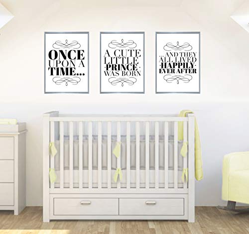 Once Upon A Time Set mit 3 Zitaten Baby Jungen Kinderzimmer Dekor Wandkunst Poster Druck - Größe A2 - 420 x 594 mm von Stukk