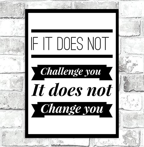 Stukk Challenge and Change Motivationszitat Poster, inspirierende Wandkunst, Heimdekoration, Größe A4, 210 x 297 mm von Stukk