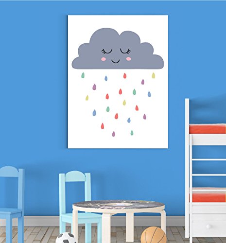 Stukk Kunstdruck, Motiv Wolke Raining Face, Kinderzimmer, Schlafzimmer, Jungen, Mädchen, A2 (420 x 594 mm) von Stukk