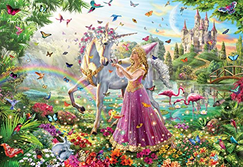 Stukk Poster mit Einhorn-Prinzessin, Fantasie, für Kinderzimmer, groß, A1 (594 x 841 mm) von Stukk
