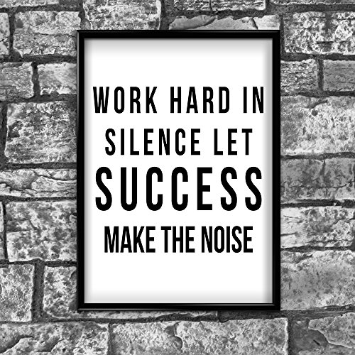 Stukk Poster mit inspirierendem Zitat "Work Hard In Silence Success", A4, 210 x 297 mm von Stukk