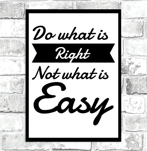 Stukk Poster mit motivierendem Zitat Do What Is Right, inspirierende Wandkunst, Heimdekoration, Größe A1, 594 x 841 mm von Stukk