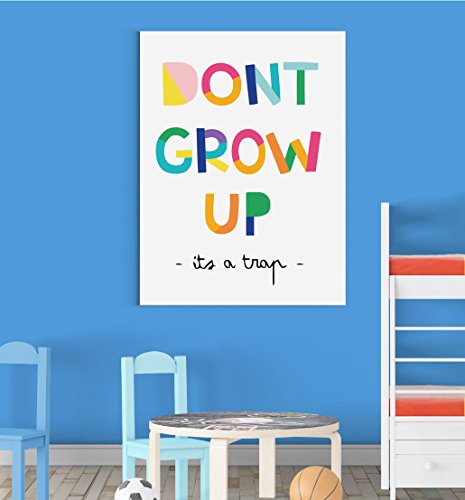 Stukk Posterdruck Don't Grow Up Colours für Kinderzimmer, Schlafzimmer, Jungen, Mädchen, A3 (297 x 420 mm) von Stukk