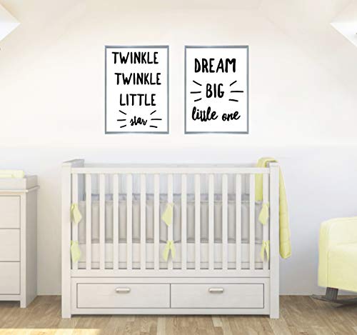 Twinkle Twinkle Set mit 2 Zitaten Schöne Kinderzimmer Dekor Wandkunst Poster Druck – Größe A3 – 297 x 420 mm von Stukk