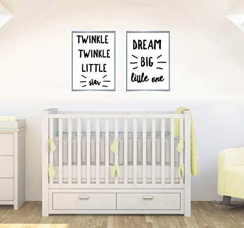 Twinkle Twinkle Set mit 2 Zitaten Schöne Kinderzimmer Dekor Wandkunst Poster Druck – Größe A4 – 210 x 297 mm von Stukk