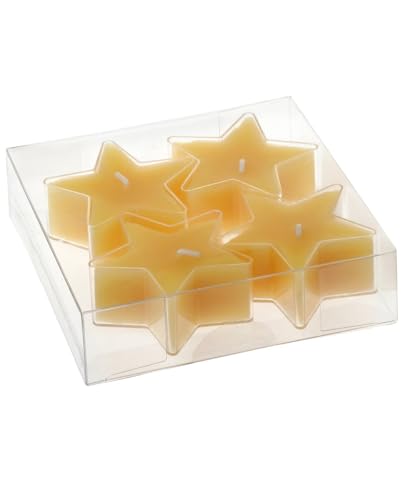 100% Bienenwachs Teelichte Stern 4er-Pack von Stumpenkerzen