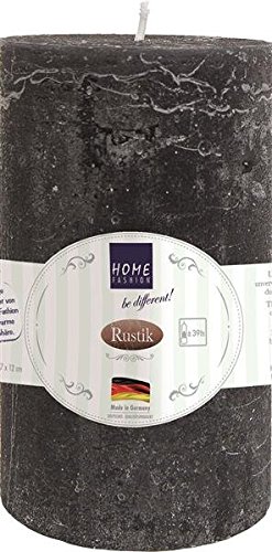 Kerze Stumpen Rustik black - schwarz Ø 7cm, Höhe 12cm von Stumpenkerzen