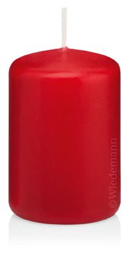 Stumpen Rot 60 x 48 mm 24 Stück, 218107, Hergestellt nach RAL Kerzen-Qualität von Stumpenkerzen