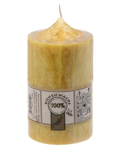 Stumpenkerzen 100% Bienenwachs Struktur Honig 140 x Ø 75 mm von Stumpenkerzen