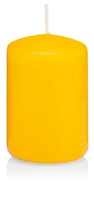 Stumpenkerzen Dotter Gelb 10 x 8 cm (H x D) 6 Stück, 218122 deutsche Marken Qualitätskerzen von Stumpenkerzen