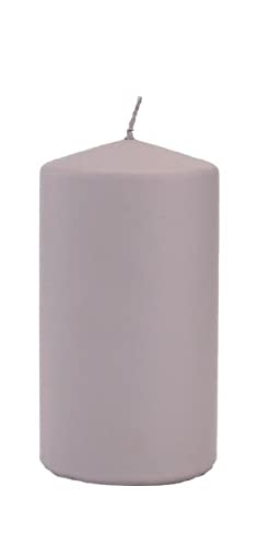 Stumpenkerzen Frosted Pastel Mauve Lila, 130 x ∅ 70 mm, 4 Stück von Stumpenkerzen