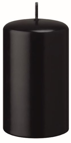 Stumpenkerzen Schwarz 12 x 4 cm, 16 Stück von Stumpenkerzen