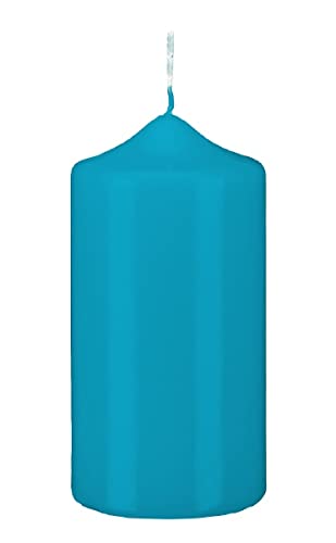 Stumpenkerzen Stumpen Kerzen Ocean Blau 6 x Ø 4 cm, 12 Stück getauchte Spitzkopf in RAL Qualität von Stumpenkerzen