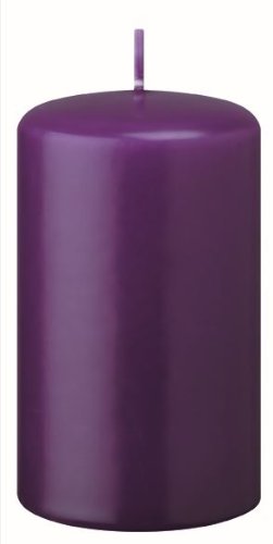 Stumpenkerzen Violett 12 x 5 cm, 12 Stück von Stumpenkerzen