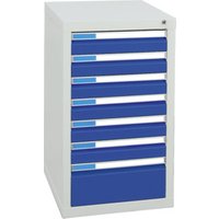 Stumpf Schubladenschrank Serie ESTA, 7 Schubladen enzianblau (6x100, 1x200mm) von Stumpf Metall