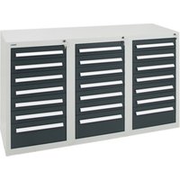 Stumpf Schubladenschrank Serie T-100/35-1, RAL 7035/7016, 21 Schubladen von Stumpf Metall