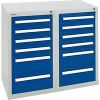 Stumpf Schubladenschrank Serie T-100/35-2, 12 Schubladen enzianblau (8x100, 4x200mm) von Stumpf Metall