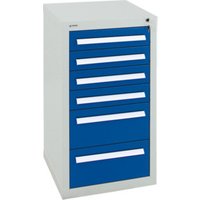 Stumpf Schubladenschrank Serie T-100/35-5, enzianblau 500 mm von Stumpf Metall