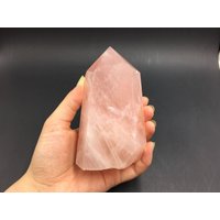 4.5" Große Rosenquarz Kristall Punkt Rosa Kristall-Quarz Generator Extra Großen Bergkristall Heilende Energie Meditation Cd-L11 Ob von StunningGem