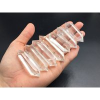 Bergkristall Kristall Spitze Zauberstab Doppelender Quarz Natürliche Mineral Heilung Meditation 1 Stück Ob von StunningGem