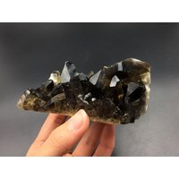 Bestrahlte Rauchquarz Cluster Dunklen Crystal Erdung Stein Dekor Mineral Specimen Heilung Felsen Freiform Cd-S03 von StunningGem