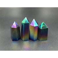 Titan Flamme Aura Quarz Turm Stelle Regenbogen Kristall Obelisk Stehen Punkt Zauberstab Heilung Reiki-Kristall-Gitter-Generator von StunningGem