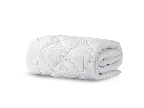 STUPENDO Bettdecke 220x240 cm waschbar, bestehend aus 2 geknöpften, anpassbaren Decken für Sommer und Winter, Gesteppte Bettdecke 220x240 cm, strahlendes Weiß | 200 x 220 cm von STUPENDO