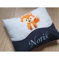 Kleines Kinderkissen Babykissen Mit Fuchs Und Name von Stupsnadel