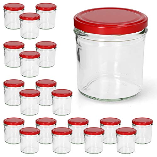 Sturzgläser 20er Set 350 ml to 82 roter Deckel Marmeladenglas Einmachglas Einweckglas von Bormioli Rocco