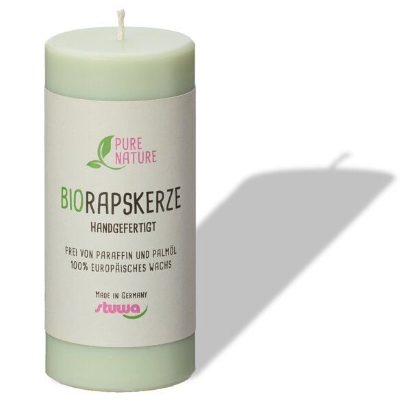 Stuwa Vegane Kerze aus Rapswachs 110 mm Ø 50 mm - 5 versch. Farben von Stuwa