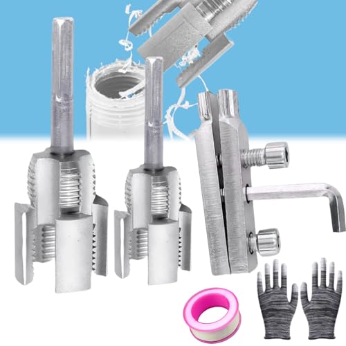 StyBtt 5 Stück PVC Rohrgewindeschneider, Rohrgewindeschneid Set für Elektrische Bohrmaschinen, Innen und Außen PVC Rohr Gewindebohrer, Gewindeschneider set, für 1/2" (DN15) und 3/4" (DN20) Wasserrohre von StyBtt