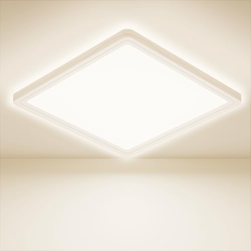 Deckenleuchte LED, Deckenlampe Wohnzimmer 4000K-18W-1600LM, IP44 Wasserfest Modern Schlicht Ultra dünn Lampe für Schlafzimmer, Bad, Flur, Balkon, Küche, Keller - 22cm Quadrat Deckenleuchte LED, Deckenlampe Wohnzimmer 4000K-18W-1600LM, IP44 Wasserfest Modern Schlicht Ultra dünn Lampe für Schlafzimmer, Bad, Flur, Balkon, Küche, Keller - 22cm Quadrat von Stylanda