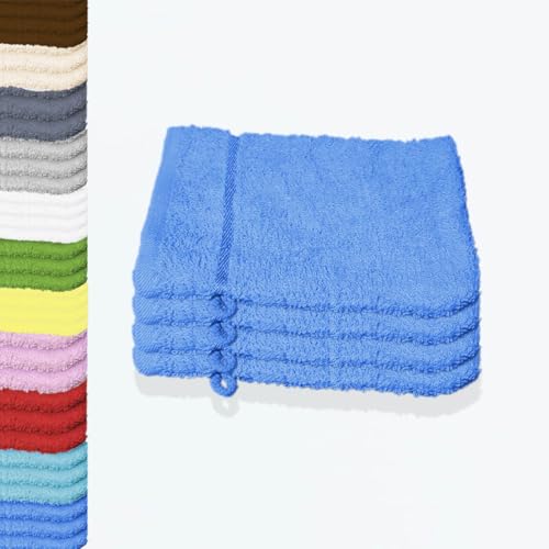 Style Heim 4 Stück Waschlappen Waschhandschuh Frottier aus Baumwolle ca. 15x21 cm 480 g/m² Türkis von Style Heim