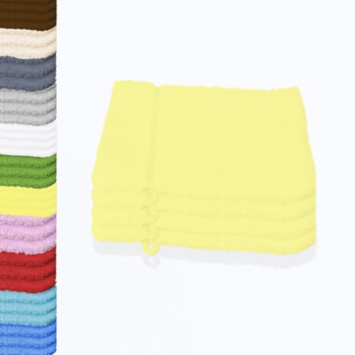 Style Heim 4 Stück Waschlappen Waschhandschuh Frottier aus Baumwolle ca. 15x21 cm 480 g/m² Vanillagelb Style Heim 4 Stück Waschlappen Waschhandschuh Frottier aus Baumwolle ca. 15x21 cm 480 g/m² Vanillagelb von Style Heim