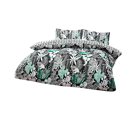 Style Lab Arizona Bettbezug-Set, Weiß/Schwarz, Doppelbett von Style Lab