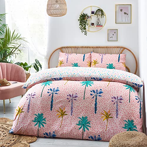 Style Lab Palmtropolis Bettbezug-Set, Rosa, Einzelbett von Style Lab