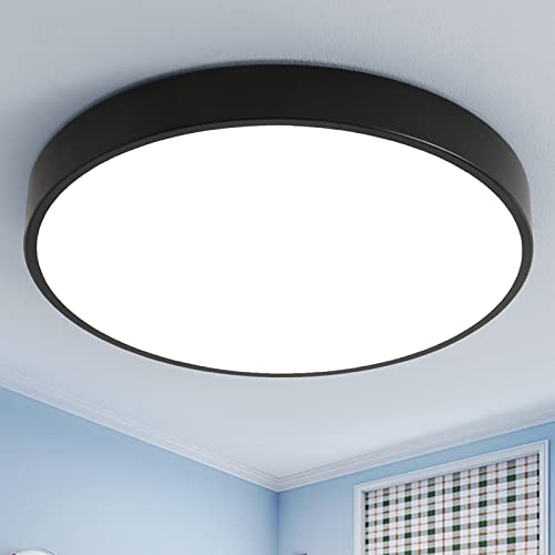 Style home 36W LED Deckenlampe Deckenleuchte Küchenlampe Runde Lampe für Diele Küche Flur Schlafzimmer, 40 * 40 * 4cm (36W-Schwarz) von Style home