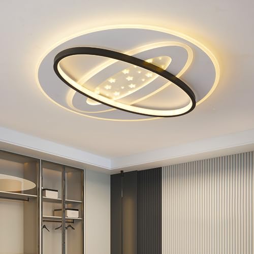 Style home 75W LED Deckenlampe Deckenleuchte dimmbar mit Fernbedienung 3000K-6000K, moderne Beleuchtung für Wohnzimmer Schlafzimmer Büro usw Ø50x6cm, Mit Sterndekoration von Style home