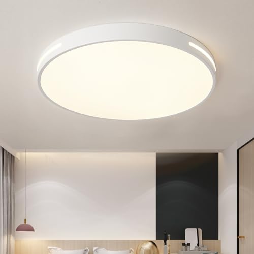 Style home 96W LED Deckenleuchte Deckenlampe, dimmbar mit Fernbedienung, Ø50x5cm ultraslim moderne Leuchte für Wohnzimmer Schlafzimmer Arbeitszimmer Büro (Weiß) von Style home