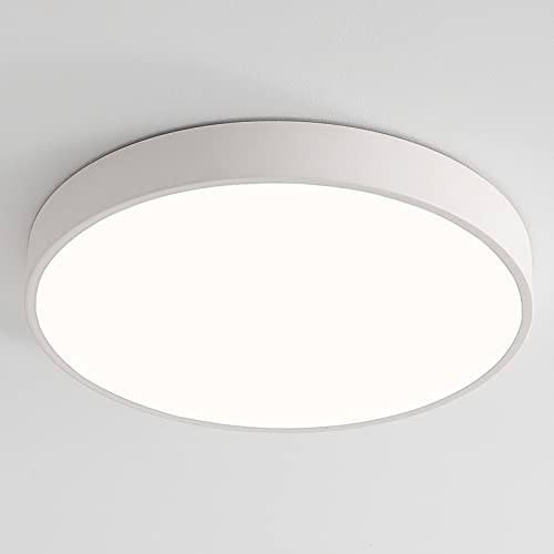 Style home LED Deckenlampe 48W Deckenleuchte Warmweiß 3000K Ultraslim Ø50x4cm, moderne runde Leuchte für Wohnzimmer Schlafzimmer Küche Büro Diele Flur (Weiß) von Style home