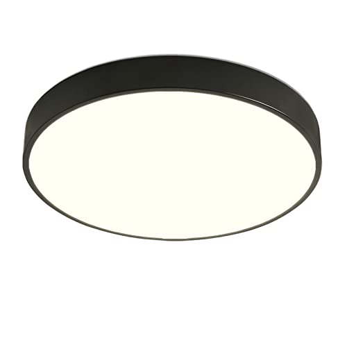 Style home LED Deckenleuchte 48W LED Flach Rund Deckenlampe, 3000K Warmweiß, für Wohnzimmer Schlafzimmer Küche Flur Diele, Ø50*H4cm(Schwarz) von Style home