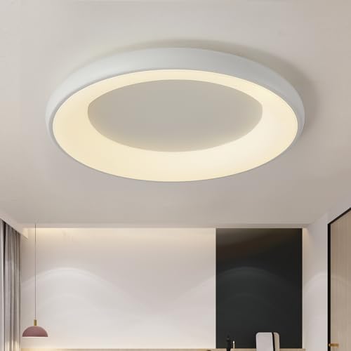 Style home LED Deckenleuchte Deckenlampe 52W Ø60x8cm, dimmbar mit Fernbedienung 3000K-6000K, Runde Lampe für Wohnzimmer Schlafzimmer Arbeitszimmer Büro Küche (Weiß) von Style home