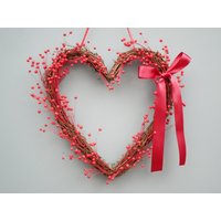 Valentinstag Kranz Haustür Getrocknete Blumen Muttertagskranz Geschenk Handgemachter Natürlicher Roter Herzkranz Rustikaler Valentinstag Kranz Haustür Getrocknete Blumen Muttertagskranz Geschenk Handgemachter Natürlicher Roter Herzkranz Rustikaler von StyleSparkle