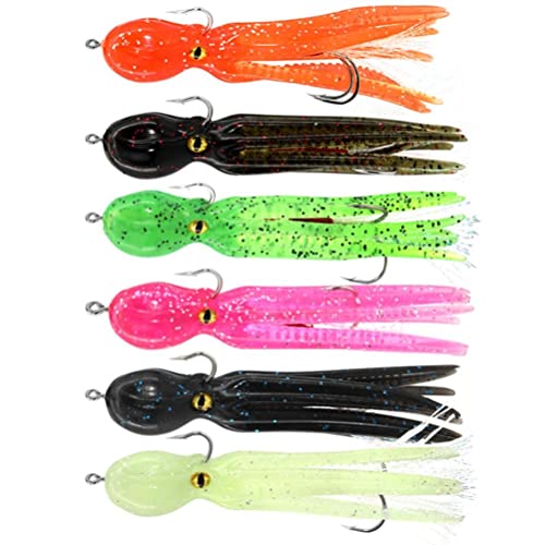 Stylebest 6Pcs Octopus Swimbait Weicher Angelköder mit Haken Squid Jigs Künstlicher Köder für das Meeresangeln im Salzwasser von Stylebest